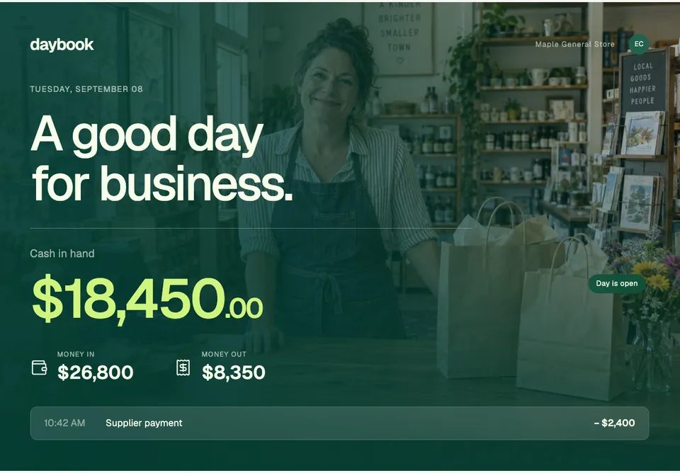 Daily Shop Accounts app design concept