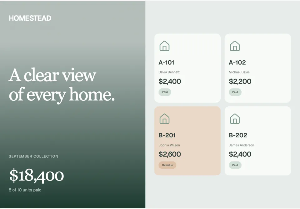 Property Rent Collection app design concept