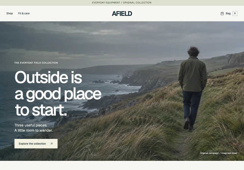 Afield website preview