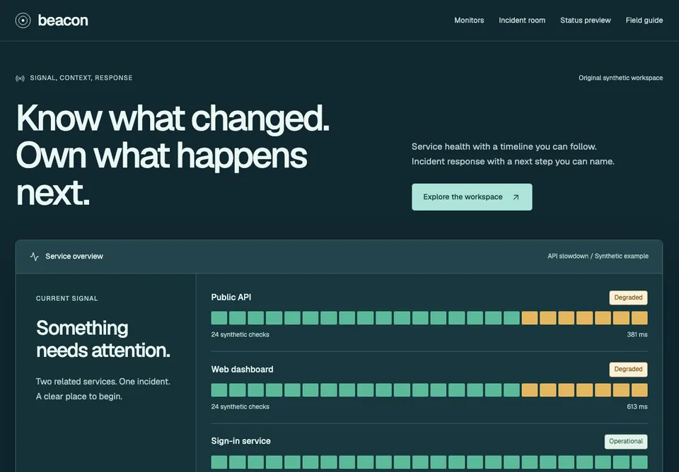 Beacon website preview