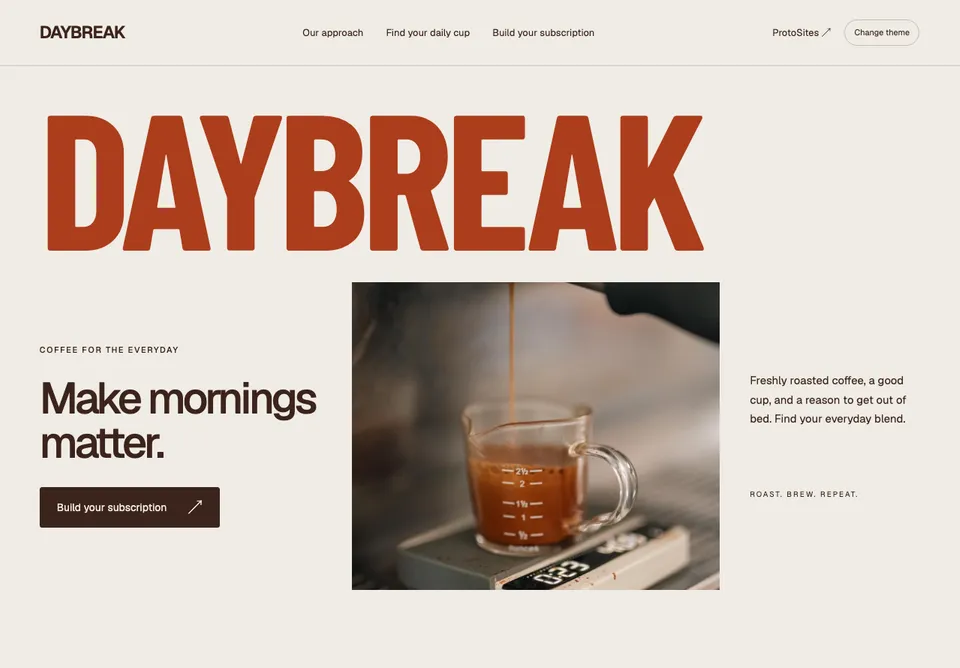DAYBREAK website preview