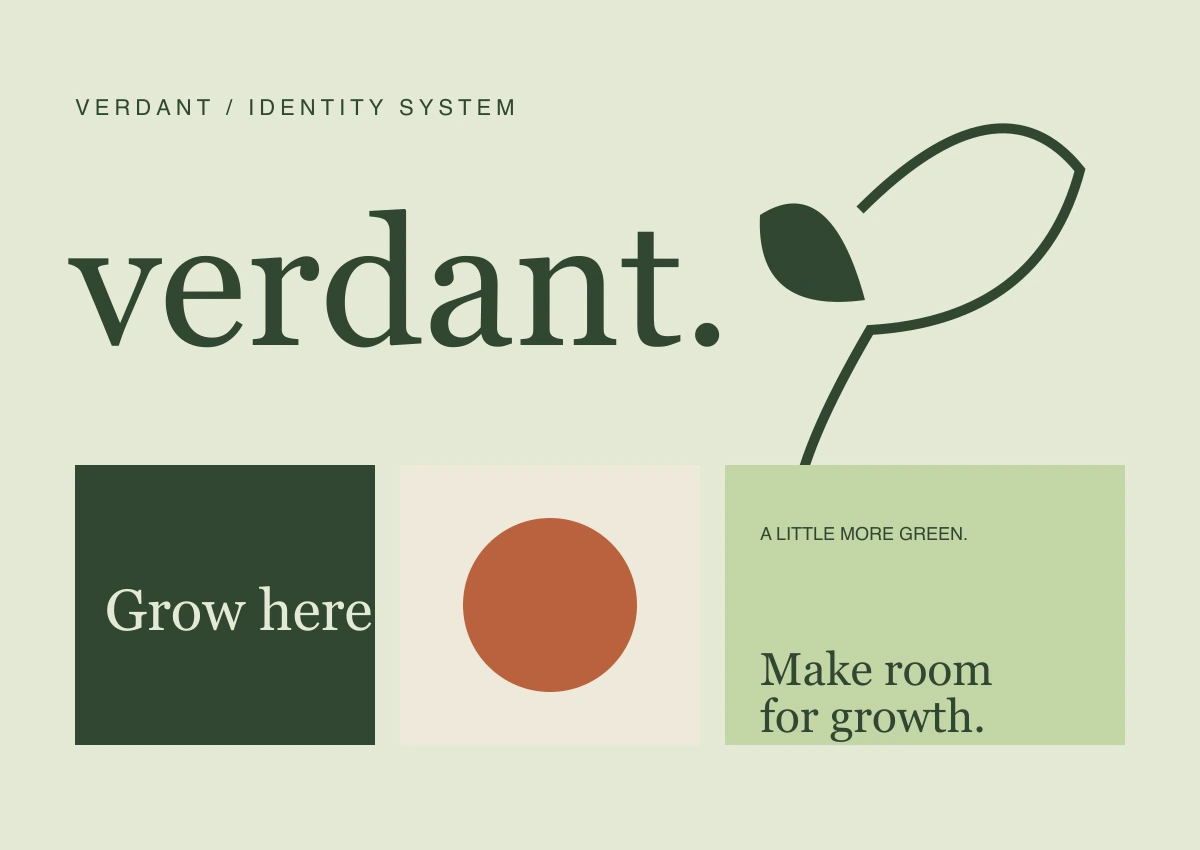 Original Verdant brand identity board used in the demo project