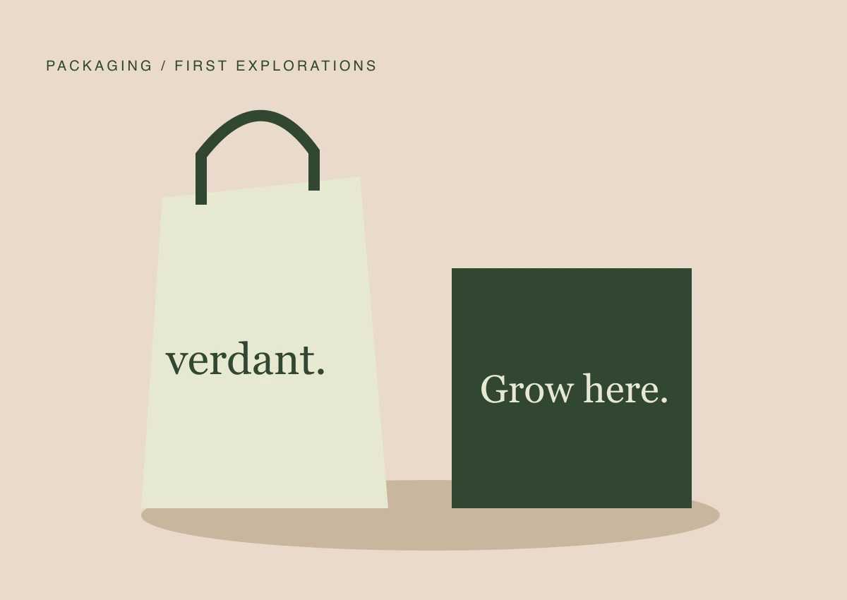 Original packaging concept for the fictional Verdant brand