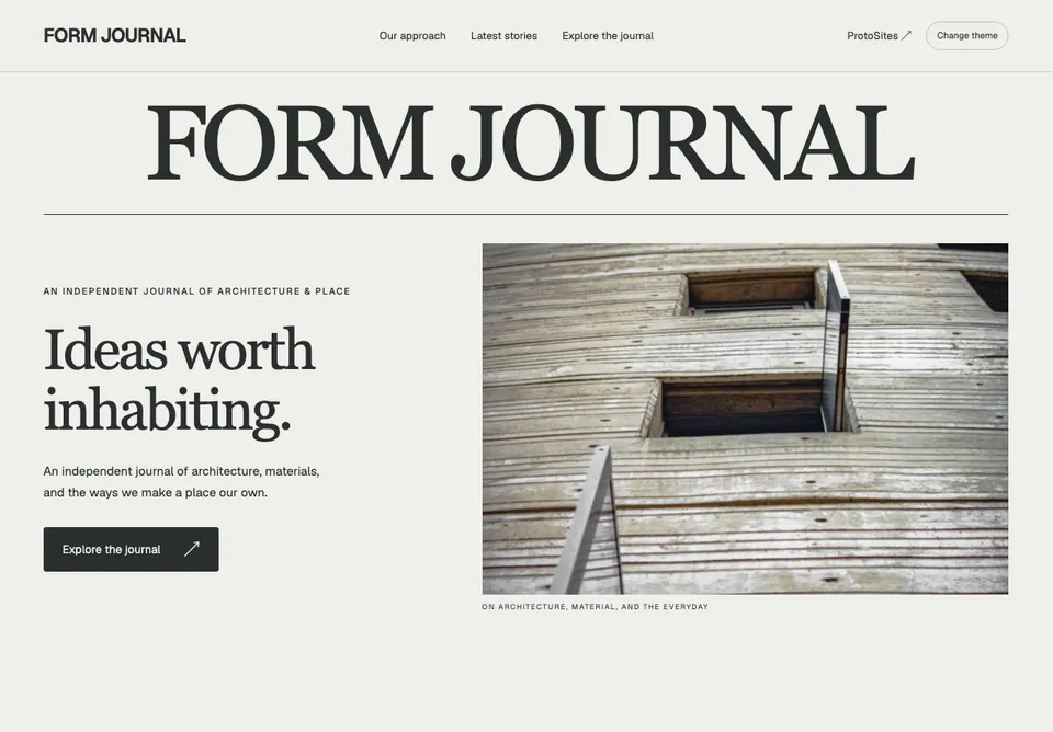 FORM JOURNAL website preview