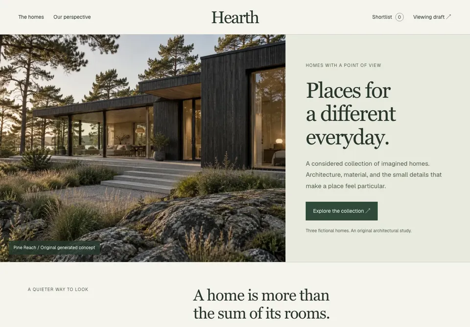 Hearth website preview