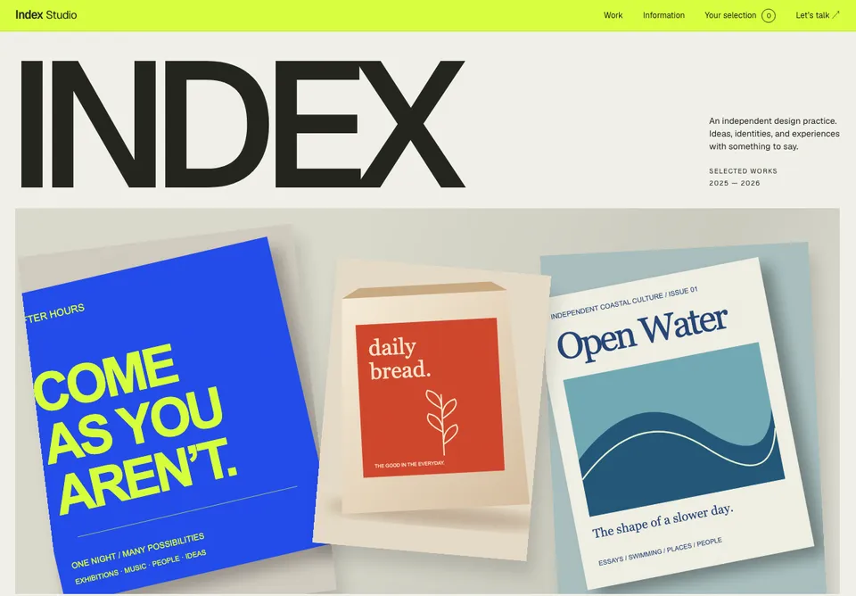 Index Studio website preview