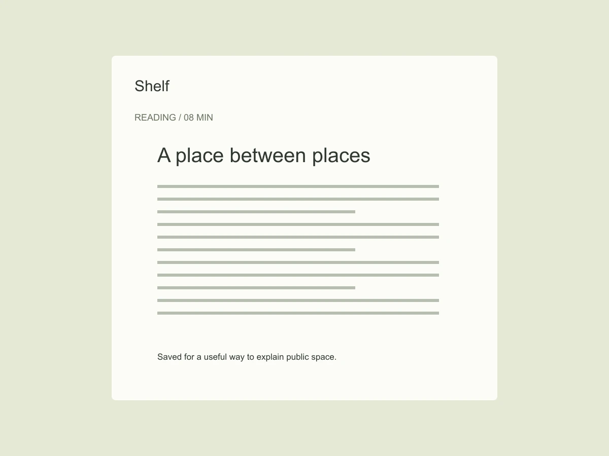 Reading view: one text column and a quiet way back.