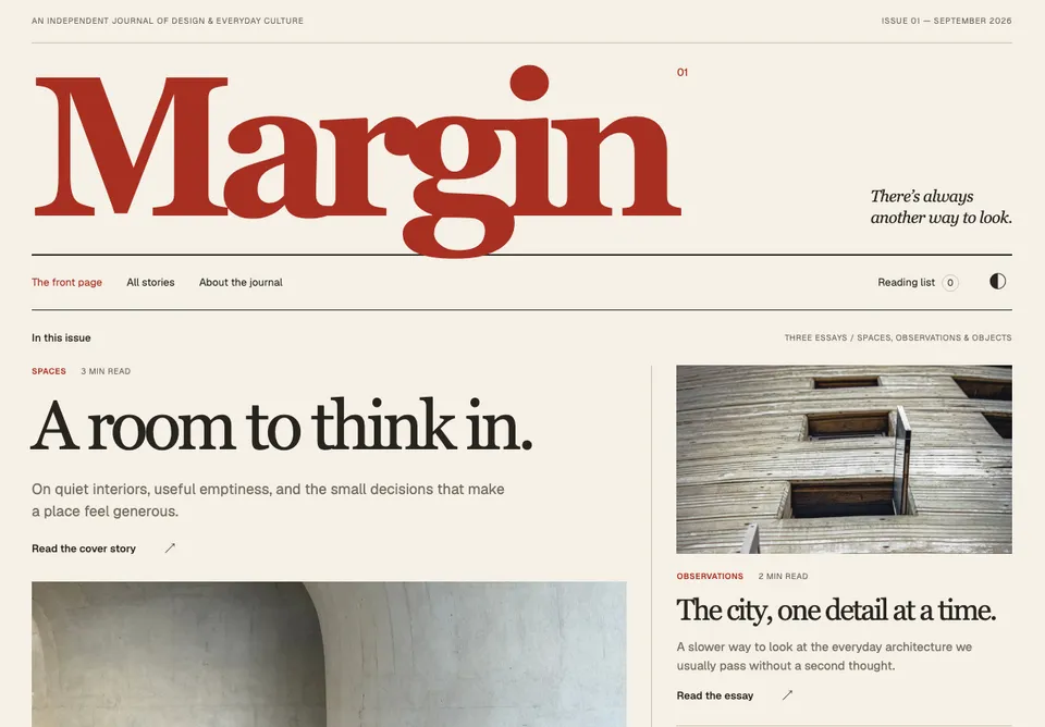Margin website preview
