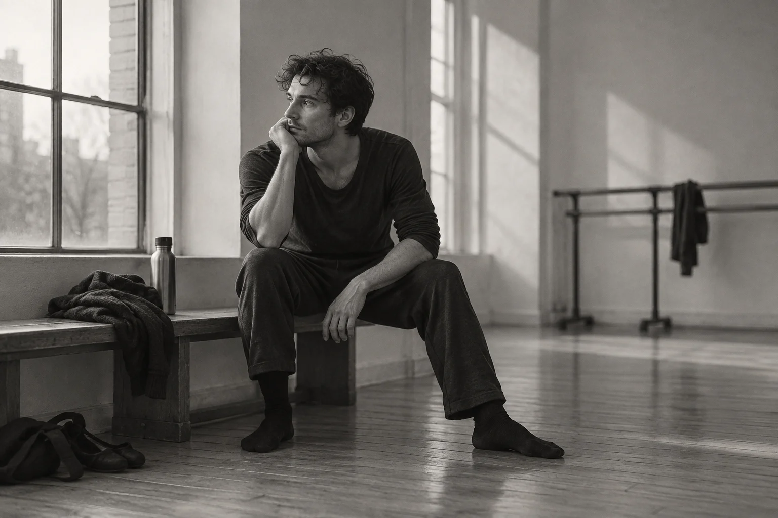 A rehearsal interval — original fictional portrait