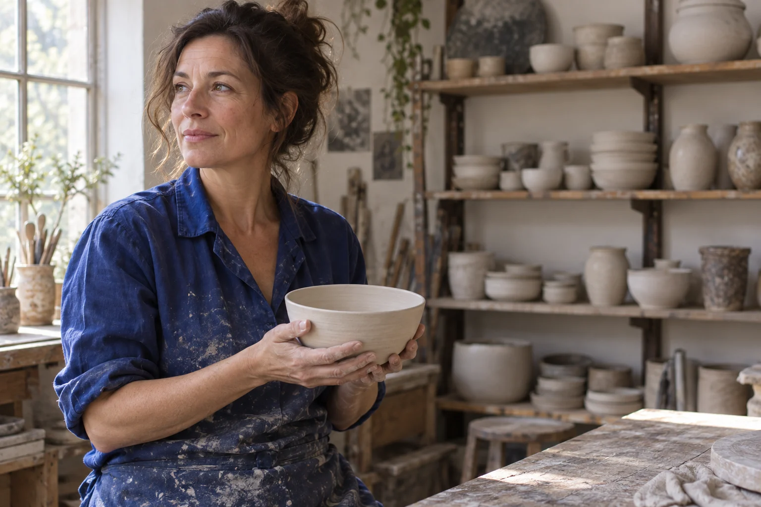 A maker at work — original fictional portrait