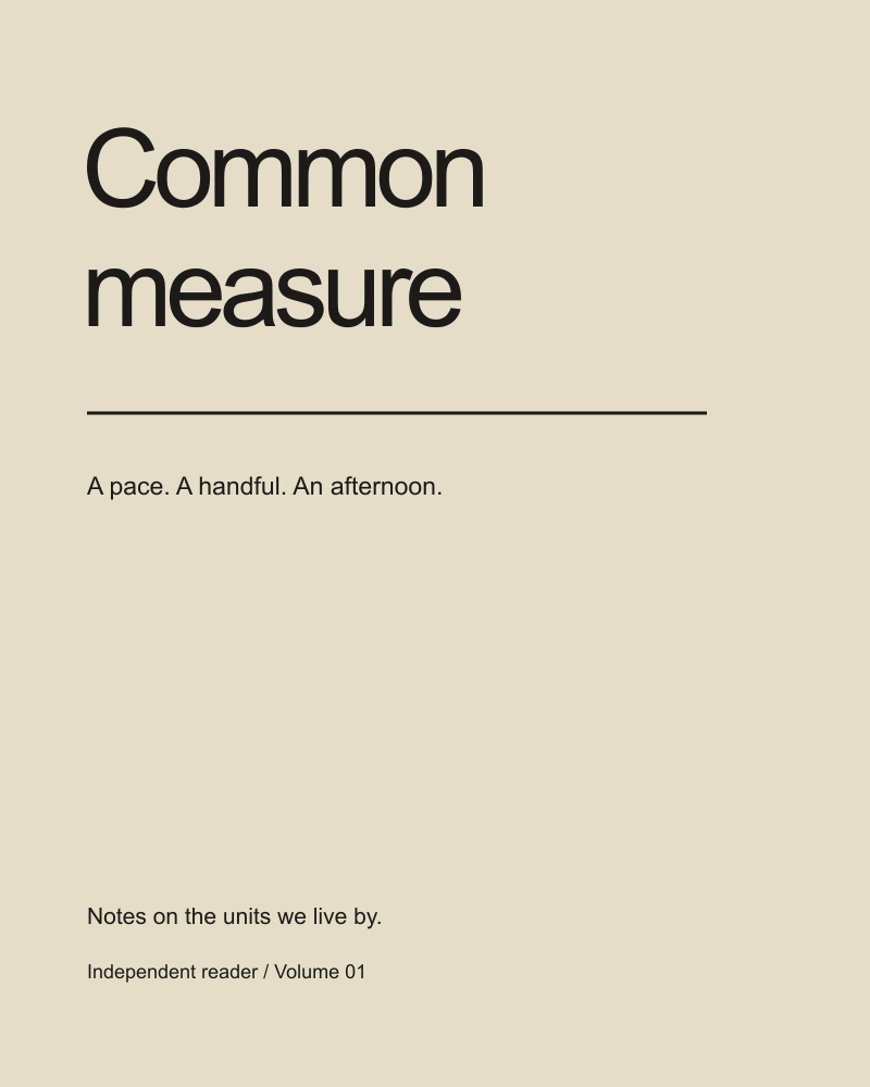 A small reader about ordinary systems of measurement.