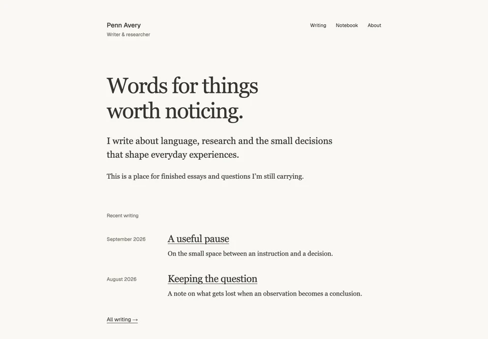 Penn Avery website preview