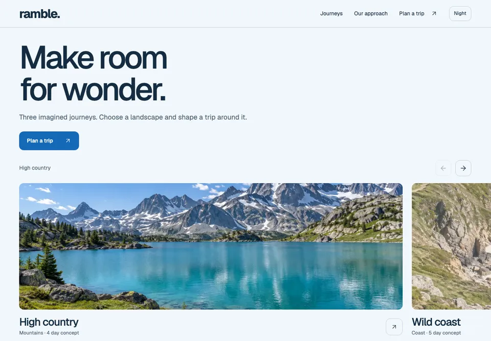 Ramble website preview