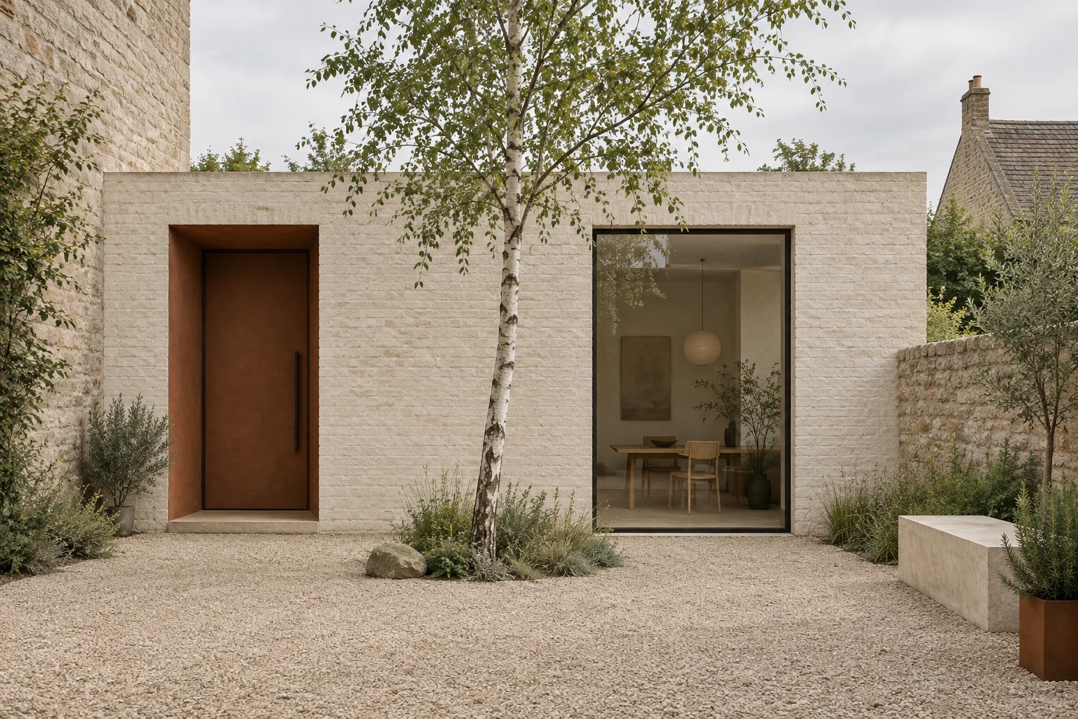 A small place between a street and a garden. The doorway is the room’s most important object.