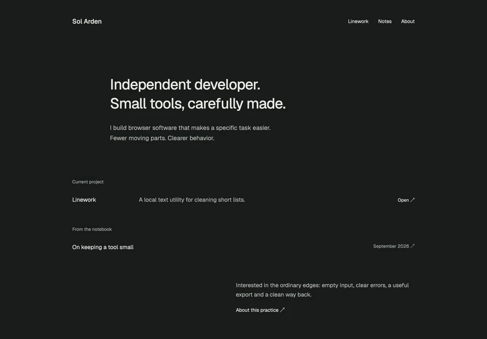 Sol Arden website preview