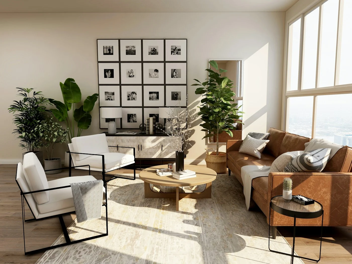 A comfortable sunlit lounge for a quiet afternoon