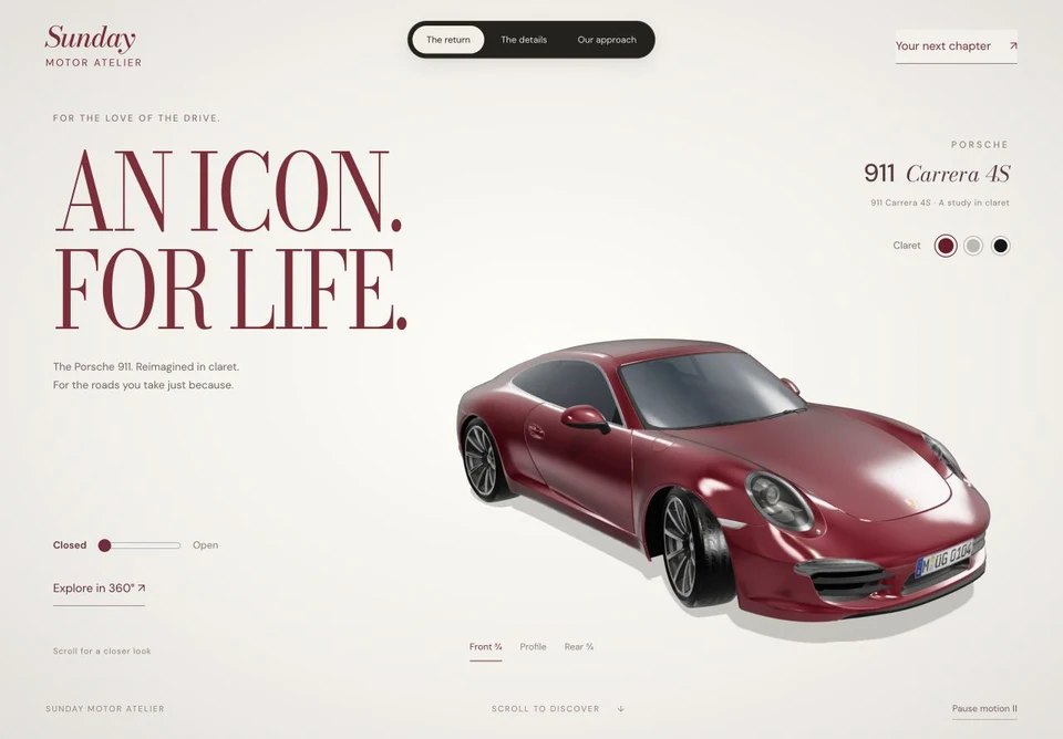 SUNDAY website preview