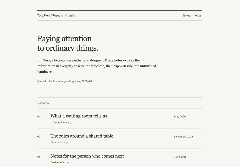 Tess Field website preview