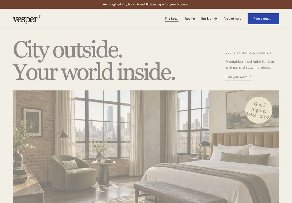 Vesper website preview